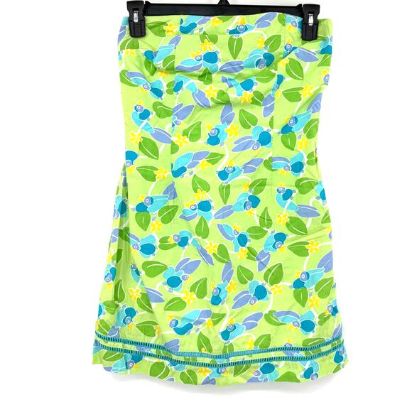 Lilly Pulitzer Dresses & Skirts - Lilly Pulitzer Sz 8 Strapless Dress Toucan Print 100% Cotton White Label Vintage